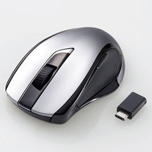 ELECOM USB Type-Cコネクタ搭載ワイヤレスマウス 2.4GHz方式 BlueLED方式 Mサイズ 5ボタン